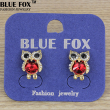 Spot free shipping new 2014 rhinestones alloy lively and lovely owl stud earrings for women ed