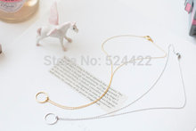 Min 1pc gold and silver jewelry simple figure forever circle pendant necklace XL083