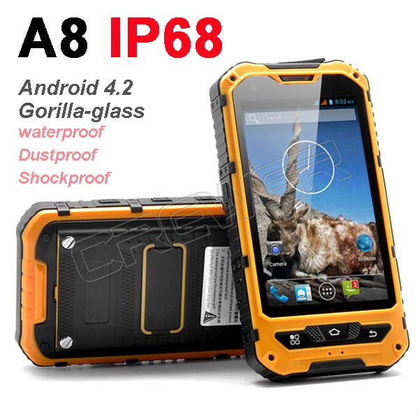 0riginal MTK6572 Dual Core Android 4 2 Gorilla glass A8 IP68 rugged Waterproof phone GPS Dustproof