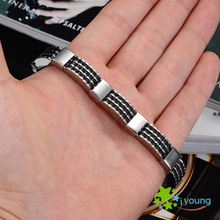 Famous Brand Hand Accessories Stainless Steel Bangles Genuine Silicone Bracelets Wristbands Marriage Wedding Gift Wholesale