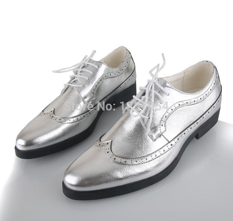 NEW-classic-men-s-silver-leather-lace-up-shoes-fashion ...