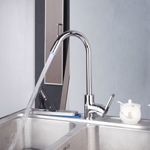 8056-1 Construction & Real Estate Chrome Finished LED Kitchen Single Handle Sink Faucet Vessel Mixer Faucet
