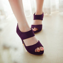 W1ST 512 new arrived Big Size sexy zip thin heels flock sandals for women peep toe