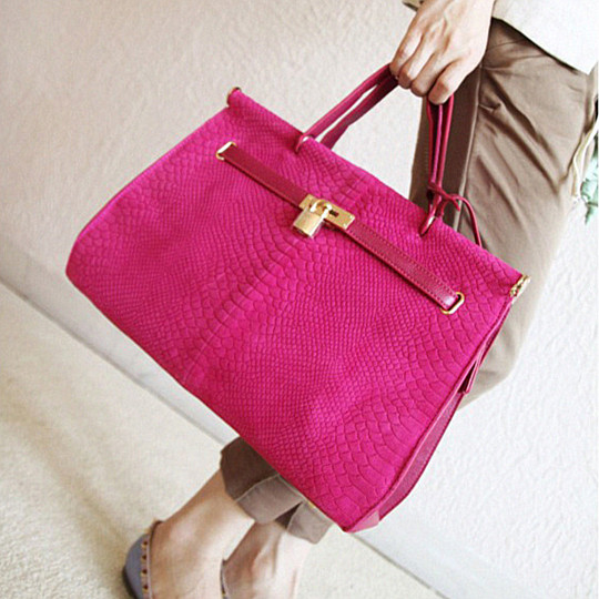 New arrival free shipping fashion vintage serpentine pattern tote bag nubuck leather women s handbag portable