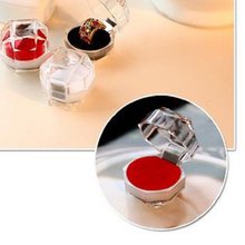 20pcs lot Hot Sale Jewelry Package Ring Earring Box Acrylic Transparent Wedding Packaging Jewelry Box DP671615