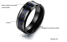 Free Shipping 6mm 8mm Men Blue Black Color Tungsten Carbide Engagement Wedding Band Carbon Fiber Inlay