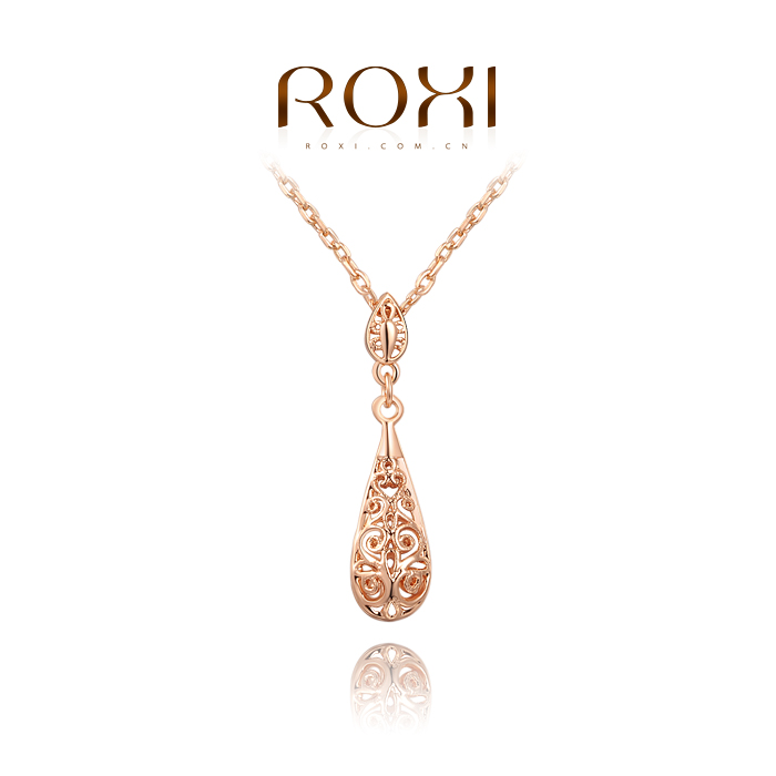 Roxi Fashion Women s Jewelry High Quality Hand Made Rose Gold Plated Fretwork Pendant Necklace 