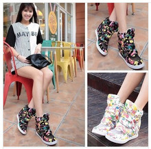 Hot sale 2014 New women summer sneakers casual shoes hidden wedge sneakers breathable sneakers free shipping size 35-39