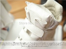 Free Shipping women s newly Isabel Marant Wedge Boots fashionable Sneakers Shoes White Black US 4