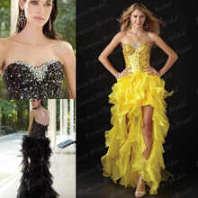 Free Shipping Stunning European Style Sheath Sweetheart Floor Length Sequin Ruffle Prom Dresses With Beadings AL