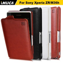 for Xperia ZR case 100 original leather case for Sony Xperia ZR M36h Verticl Flip Cover