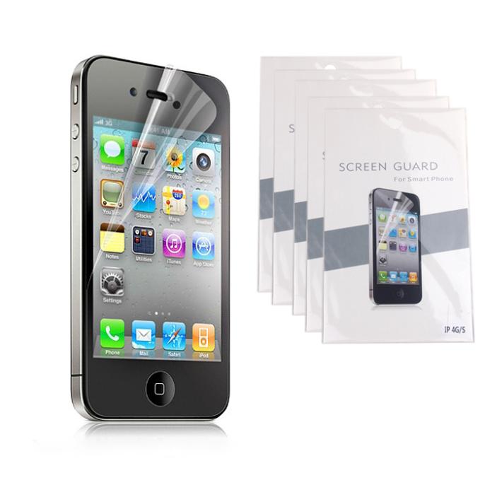 5Pcs of Premium HD Crystal Clear LCD Screen Protector film for iPhone 4 4S With Retail