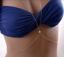 BEST Body Chain Ladies Golden Beach Belly Necklace body chain sexy bikini waist chain pearl chain For Women