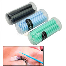 100pcs 2mm Disposable Swab Micro Brush Eyelashes Extension Makeup Tools Hot