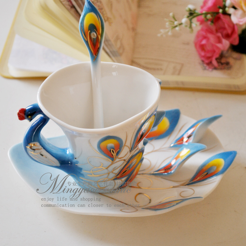 Free delivery in Jingdezhen ceramic hand painted handicraft Coffee tea set Animal model