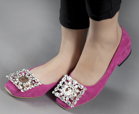 spring and summer women s low heel rhinestone velvet size 33 to 42 rhinestone flats shoes