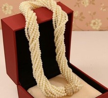 Bib twisted pearl cc necklace/korean hot famous luxury brand designer jewelry women 2014/moda luxo marcas joias colares perolas