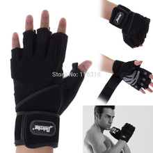 New 2014 Gym Body Building Training Grip Wrist Wrap Exercise Gym Weight Lifting Sport Mesh Half Finger Gloves