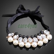 Korean Style Sweet White Pearls Jewlery Detachable Collar Chain Necklace E#CH