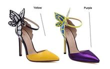 Jun2014 European Women personality wedding high heels Colorful butterfly heeled sandals pumps bow patry shoes woman