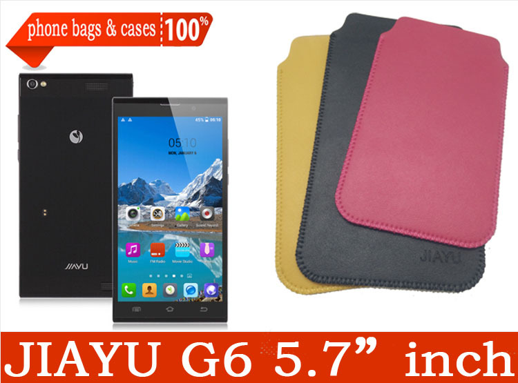 New Arrival Original Jiayu G6 MTK6592 Octa Core microfiber Leather Case Cover Protective For jiayu G6