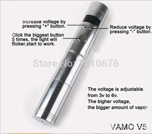 Vamo V5 electronic e cigarette kits e cigarette ego CE4 atomizer vaporizer 18350 18650 battery