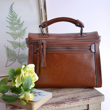 Vintage Genuine Leather One Shoulder Cross-body Women’s 2 Way Handbag