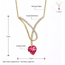 Neoglory Austria Crystal Rhinestone 14K Gold Plated Heart Love Choker Necklaces Pendants for Women 2015 New