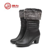 New 2014 Sweet Women Rain Boots Warm Snow Boots with Fur Bow Women Shoes Decorated Ankle Boots,Free shipping HXL-8013