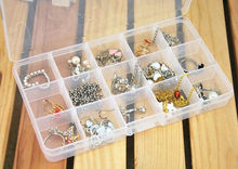 Adjustable Plastic 12 Compartment Storage Box Earring Jewelry Bin Case Container Sewing box Storage Box Rhinestone