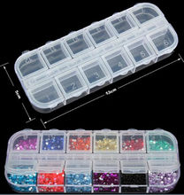 New  Nail Art 12 Empty Compartment  Plastic Storage Box Earring Jewelry Bin Case Container Sewing box