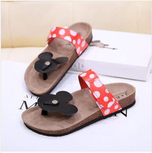 2014 new South Korea cute cartoon Mickey Minnie mouse dot comfortable summer cool flip flops women