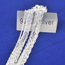 Wholesale 100% Real Pure 18Inches 925 Sterling Silver necklace Water Wave Singapore Chain top quality Fine Jewelry free shipping