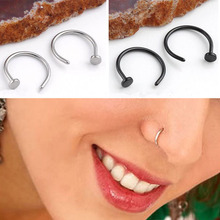 1 Set of 2pcs Hot Stainless Steel Nose Open Hoop Ring Earring Body Piercing Jewelry
