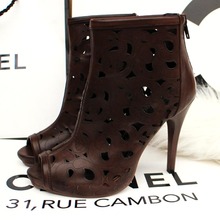 Free shipping new reached 2014 leather sandals gladiator shoes elegant boots boots peep-toe break shoes in summer