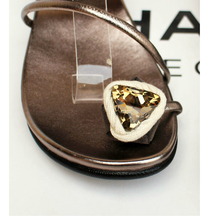 Free shipping shoes popular pearl silver all flat sandals flip match fashion