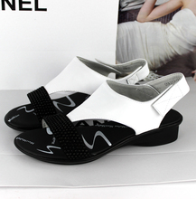 Summer sandals sheepskin leather sandals wedges comfortable color block decoration fashion women’s shoes comfortable women’s