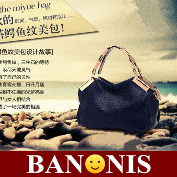 High quality high grade fashion crocodile grain bag lady holding bag joker woman single shoulder bag