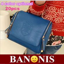 Novel style crown leather handbags,women’s shoulder slope bag,messenger bags,handbags,fashion joker black,blue,sky blue,20x