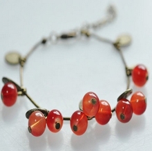 SL030 Free Shipping Hot New Fashion Factory Wholesales Vintage Sweet Cherry Beautiful Bracelet Jewelry Accessories
