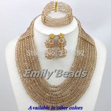 Available in Other Colors 8 Layers African Jewelry Sets Nigerian Wedding African Beads Jewelry Set Free