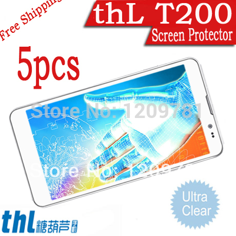 HOT sale THL T200 ultra clear phone film 5pcs cell phones THL T200 MTK6592 Octa Core