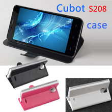 Original Leather Flip Case Cover for Cubot S208 mobile phone, Smartphone protective covers bag + Free shipping
