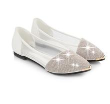 2014 summer shallow mouth rhinestone flat screen female sandals single shoes plus size flat heel shallow