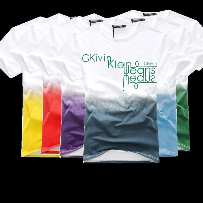 NEW 2015 Fashion Quality Men's t short Sleeve Cotton Casual Slim Summer Multicolor Letter Print shirt