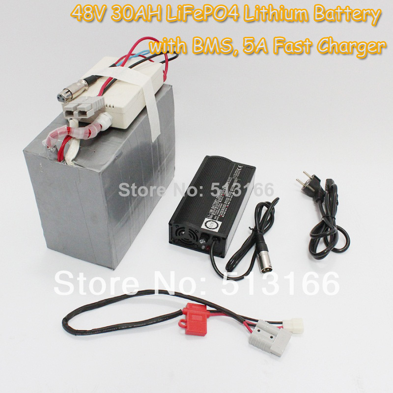 Купить lifepo4 48V 30ah литиевая батарея БМС, 5А быстрое зарядное ...