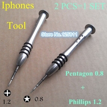10 SET Precision screwdriver tools KIT Pentalobe 0.8 + Phillips1.2 cell phones DIY Repair Tools KIT for iPhone 3G/4Gs/4s/5G/5GS