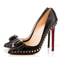 New 2014 Brand Shoes Woman Sexy Red Bottom High Heel Women Pumps Rivets Spikes Pointed Toe Thin Heels Sapatos Femininos