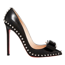 New 2014 Brand Shoes Woman Sexy Red Bottom High Heel Women Pumps Rivets Spikes Pointed Toe