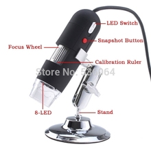Portable USB Digital 50-500X 2.0 MP Microscope Endoscope Magnifier Camera 8 LED free shipping